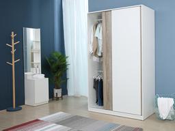 ชุดห้องนอน รุ่นวินซ์+วาว่า ขนาด 6 ฟุต (เตียง, ตู้เสื้อผ้าบานสไลด์, ตู้ลิ้นชัก) - สีขาว/ธรรมชาติ