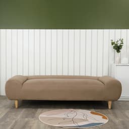 โซฟาเบดผ้า 3 ที่นั่ง รุ่นการ์วาส - สีน้ำตาล