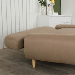 โซฟาเบดผ้า 3 ที่นั่ง รุ่นการ์วาส - สีน้ำตาล