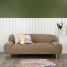 โซฟาเบดผ้า 3 ที่นั่ง รุ่นการ์วาส - สีน้ำตาล