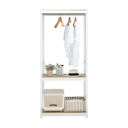 โครงตู้เสื้อผ้า 1 ราวแขวน รุ่นสมาร์ท เชลฟ์ - สีขาว สามารถปรับระดับความสูงได้อย่างอิสระ
