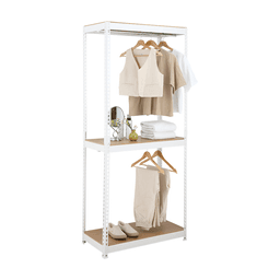 โครงตู้เสื้อผ้า 2 ราวแขวน รุ่นสมาร์ท เชลฟ์ - สีขาว สามารถปรับความสูงของชั้นวางได้อย่างอิสระ