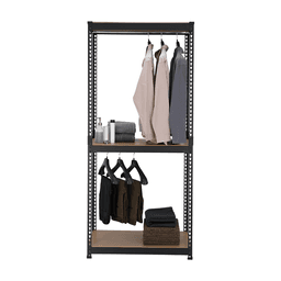 โครงตู้เสื้อผ้า 2 ราวแขวน รุ่นสมาร์ท เชลฟ์ - สีดำ สามารถปรับความสูงของชั้นวางได้อย่างอิสระ
