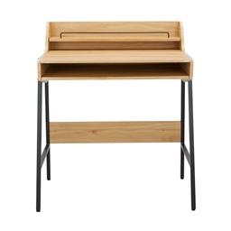 โต๊ะทำงานแบบไม้ รุ่นเดม่อน สีธรรมชาติ/ดำ - Furinbox