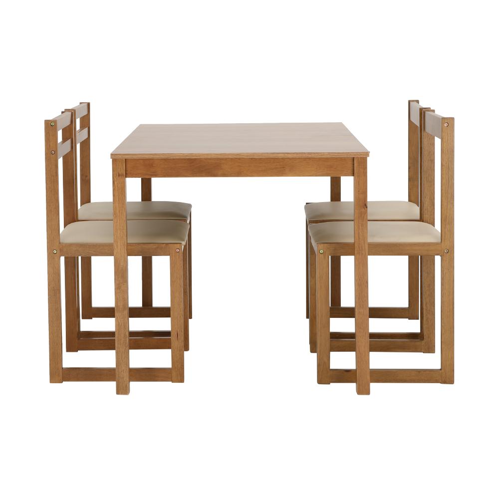 ชุดโต๊ะทานอาหาร 4 ที่นั่ง รุ่นฟิน - สีไม้น้ำตาลกลาง - ด้านข้าง - ชุดโต๊ะทานอาหาร รุ่นฟิน - สีไม้น้ำตาลกลาง