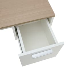 โต๊ะทำงาน 1 ลิ้นชัก ขนาด 100 ซม. และเก้าอี้สำนักงาน รุ่นมินิโอ+ดาร์บี้ - สีธรรมชาติ/ดำ