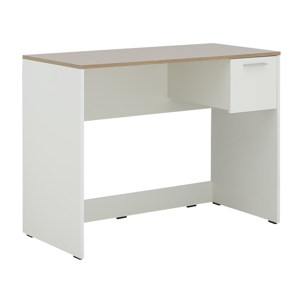 โต๊ะทำงาน 1 ลิ้นชัก ขนาด 100 ซม. และเก้าอี้สำนักงาน รุ่นมินิโอ+ดาร์บี้ - สีธรรมชาติ/ดำ