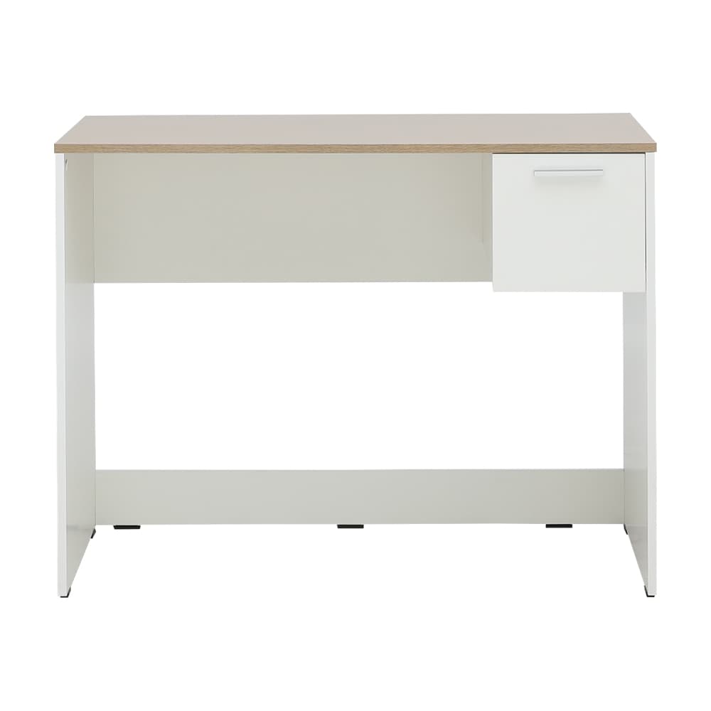 โต๊ะทำงาน 1 ลิ้นชัก ขนาด 100 ซม. และเก้าอี้สำนักงาน รุ่นมินิโอ+ดาร์บี้ - สีธรรมชาติ/ดำ