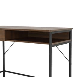 โต๊ะทำงาน ขนาด 100 ซม. และเก้าอี้สำนักงาน รุ่นโทโมเอะ+ดาร์บี้ - สีวอลนัท/ดำ