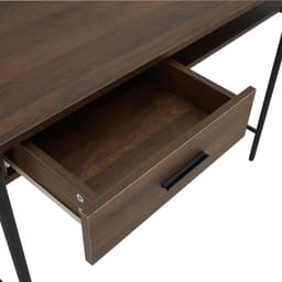 โต๊ะทำงาน ขนาด 100 ซม. และเก้าอี้สำนักงาน รุ่นโทโมเอะ+ดาร์บี้ - สีวอลนัท/ดำ