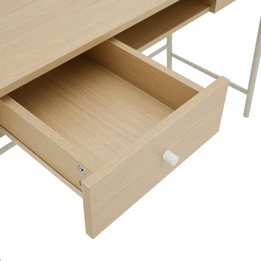 โต๊ะทำงาน ขนาด 120 ซม. และเก้าอี้สำนักงาน รุ่นริโอนะ+ดาร์บี้ - สีน้ำตาล/ดำ