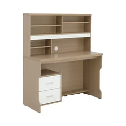 โต๊ะทำงานพร้อมชั้นวางและเก้าอี้สำนักงาน รุ่นมินิโอ+ดาร์บี้ - สีธรรมชาติ/ดำ