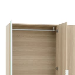 Furinbox ตู้เสื้อผ้า 3 บาน พร้อมกระจก รุ่นแชมป์ ขนาด 120 ซม. - สีไลท์ วู้ด/ขาว