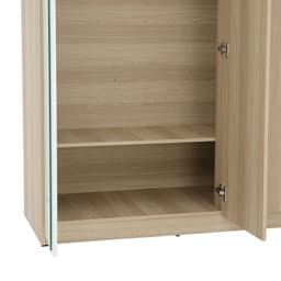 Furinbox ตู้เสื้อผ้า 3 บาน พร้อมกระจก รุ่นแชมป์ ขนาด 120 ซม. - สีไลท์ วู้ด/ขาว