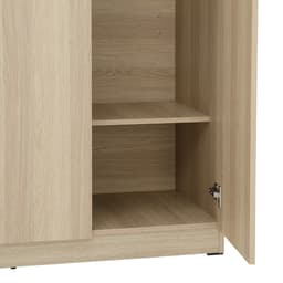 Furinbox ตู้เสื้อผ้า 3 บาน พร้อมกระจก รุ่นแชมป์ ขนาด 120 ซม. - สีไลท์ วู้ด/ขาว