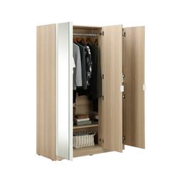 ชุดห้องนอน รุ่นแชมป์ ขนาด 6 ฟุต (เตียง, ตู้เสื้อผ้า, โต๊ะเครื่องแป้งพร้อมสตูล) - สีไลท์วู้ด/ขาว
