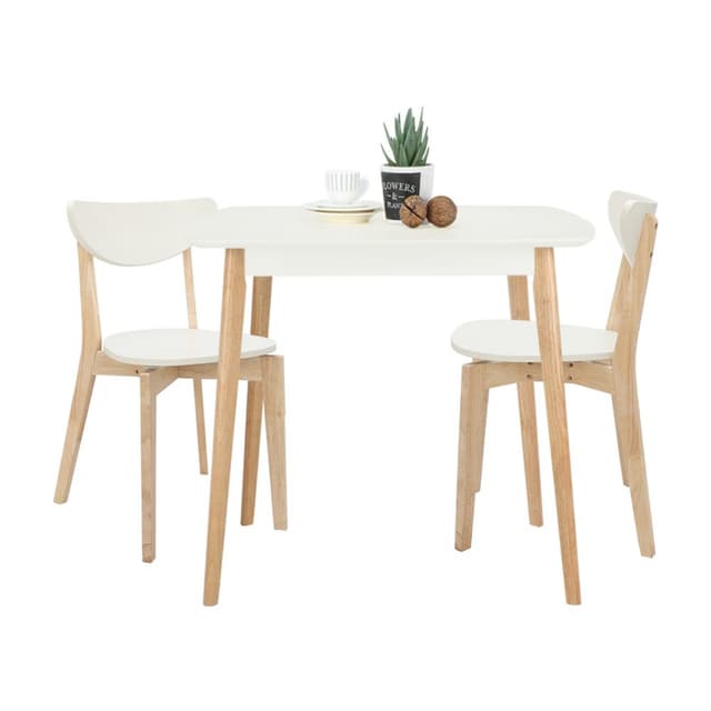 ชุดโต๊ะทานอาหาร 2 ที่นั่ง รุ่นมาวิน - สีธรรมชาติ/ขาว