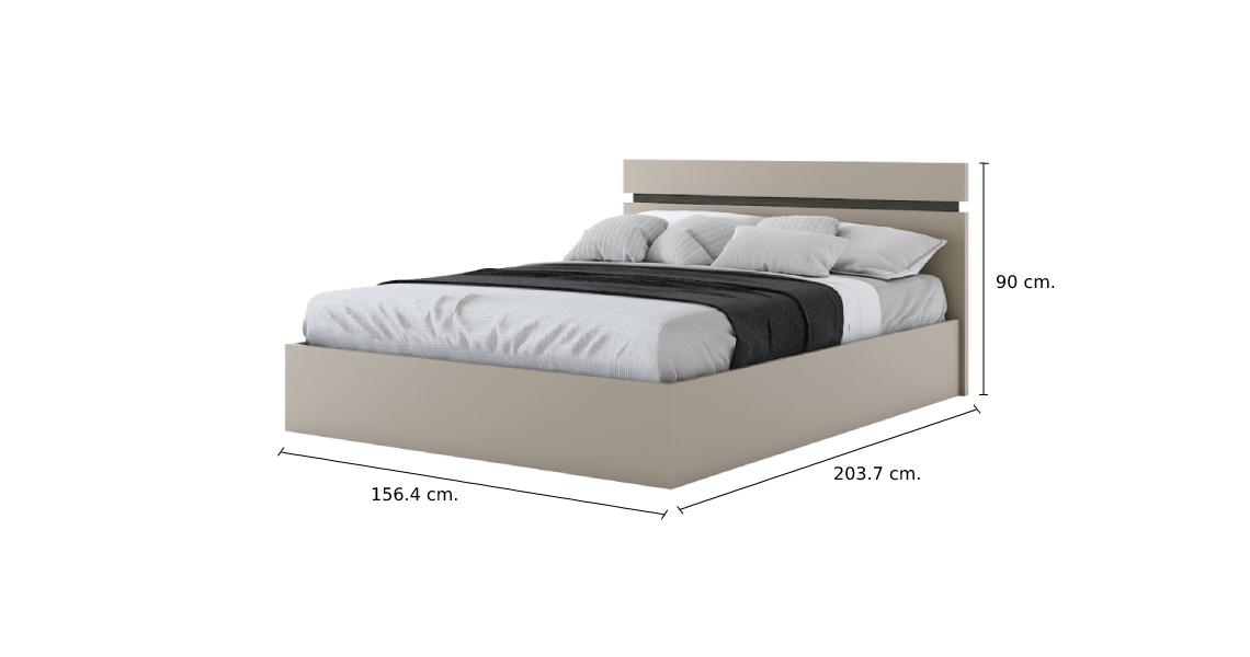 เตียงนอน รุ่นวีโว่ ขนาด 5 ฟุต - สีบราวนี่ โอ๊ค/โอวัลติน