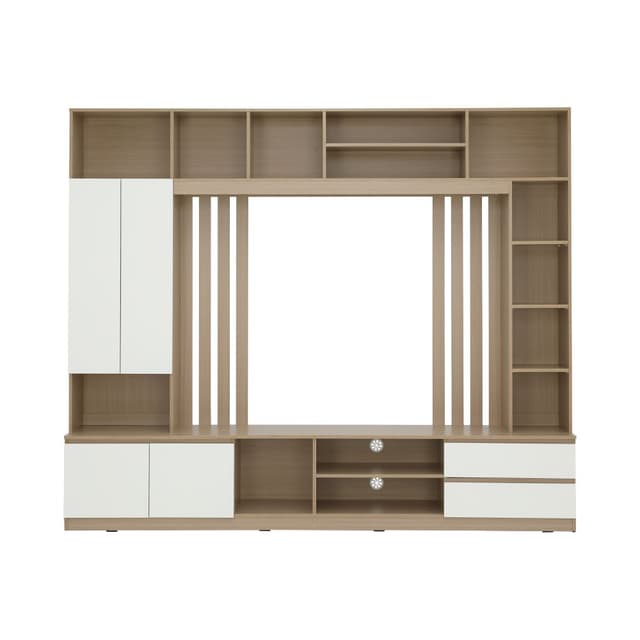 ชุดโฮมเอ็นเตอร์เทนเมนท์ รุ่นมินิโอ ขนาด 240 ซม. - สีธรรมชาติ/ขาว