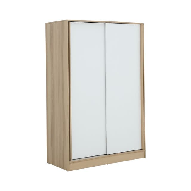 ตู้เสื้อผ้าบานสไลด์ รุ่นจัสมิน ขนาด 120 ซม. - สีธรรมชาติ/ขาว