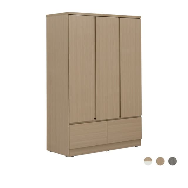 ตู้เสื้อผ้า 3 บาน พร้อมลิ้นชัก รุ่นฟาส