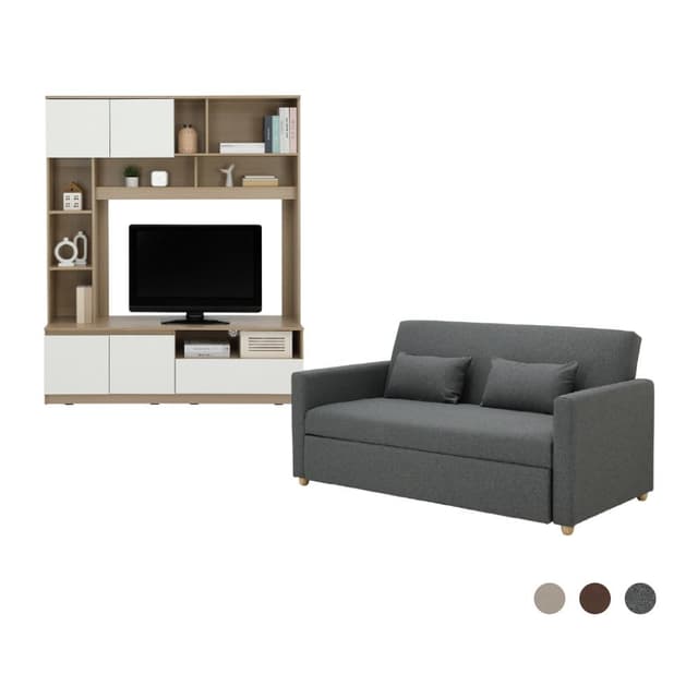 โซฟาเบด 3 ที่นั่ง และชุดโฮมเอ็นเตอร์เทนเมนท์ ขนาด 150 ซม. รุ่นมิกิ+มินิโอ