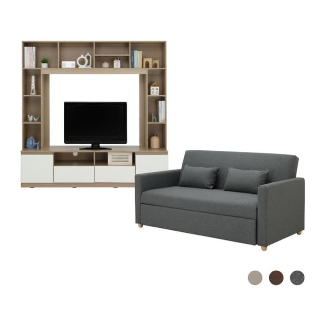 โซฟาเบด 3 ที่นั่ง และชุดโฮมเอ็นเตอร์เทนเมนท์ ขนาด 180 ซม. รุ่นมิกิ+มินิโอ