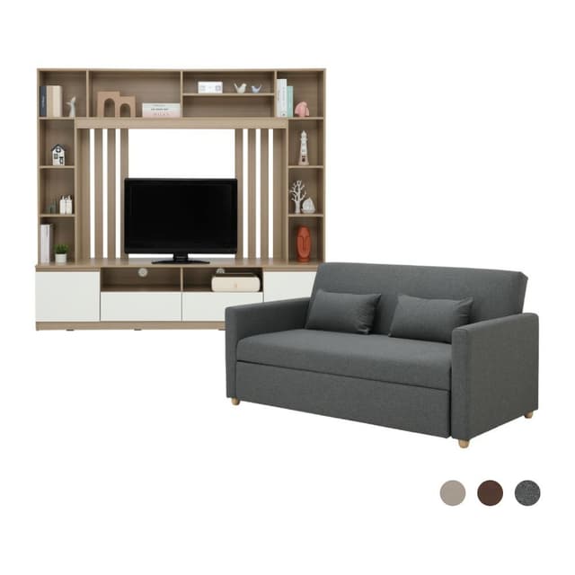 โซฟาเบด 3 ที่นั่ง และชุดโฮมเอ็นเตอร์เทนเมนท์ ขนาด 200 ซม. รุ่นมิกิ+มินิโอ