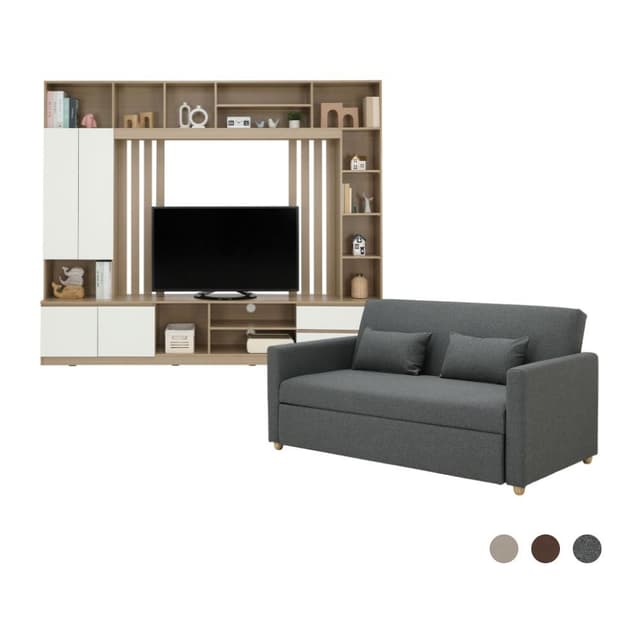 โซฟาเบด 3 ที่นั่ง และชุดโฮมเอ็นเตอร์เทนเมนท์ ขนาด 240 ซม. รุ่นมิกิ+มินิโอ